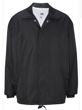 Edwards Men’s Black Coach Jacket Snap Button Lightweight Windbreaker Size XL